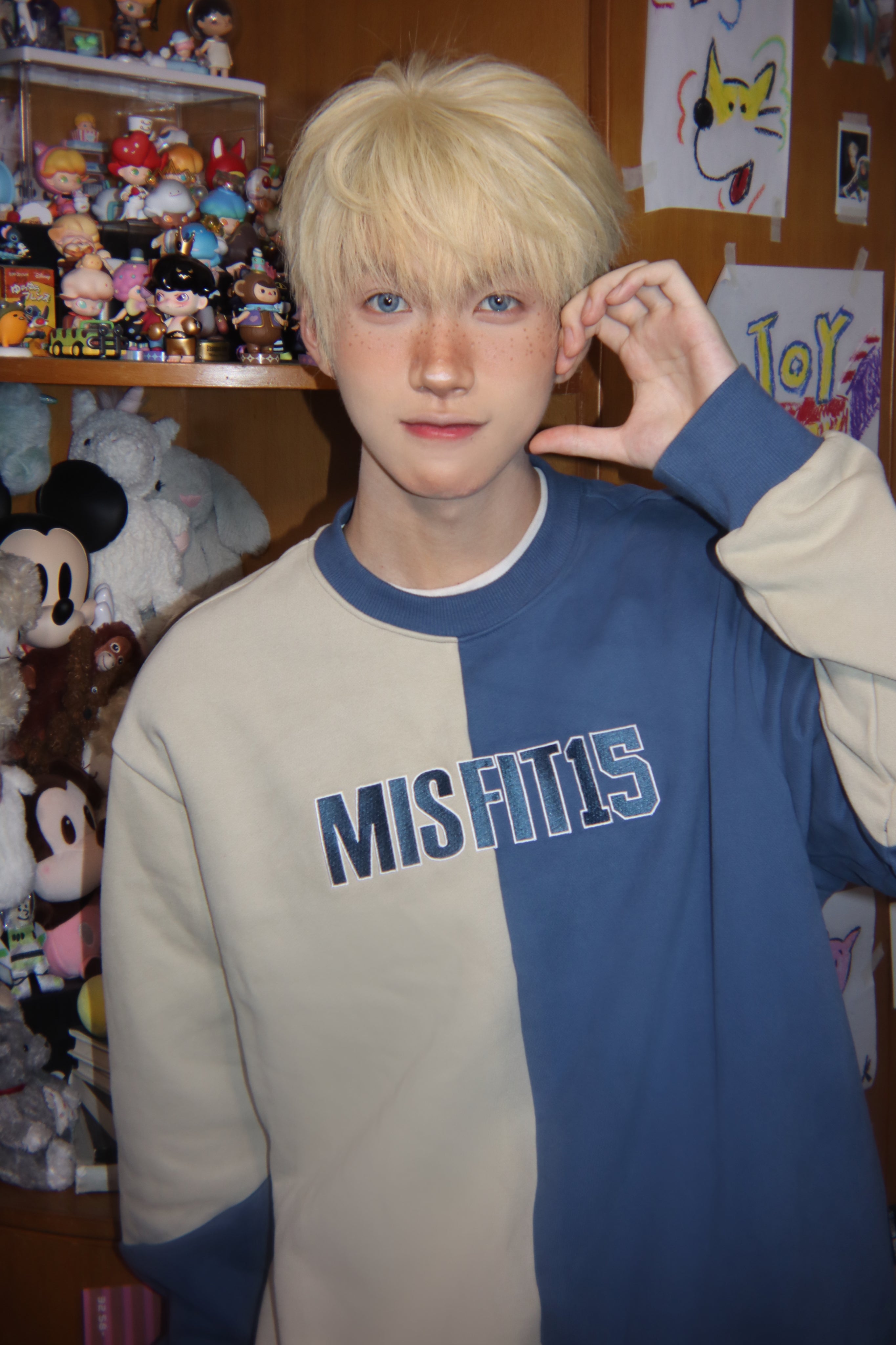 Split - Sweatshirt - Brown/Blue & Grey/Black