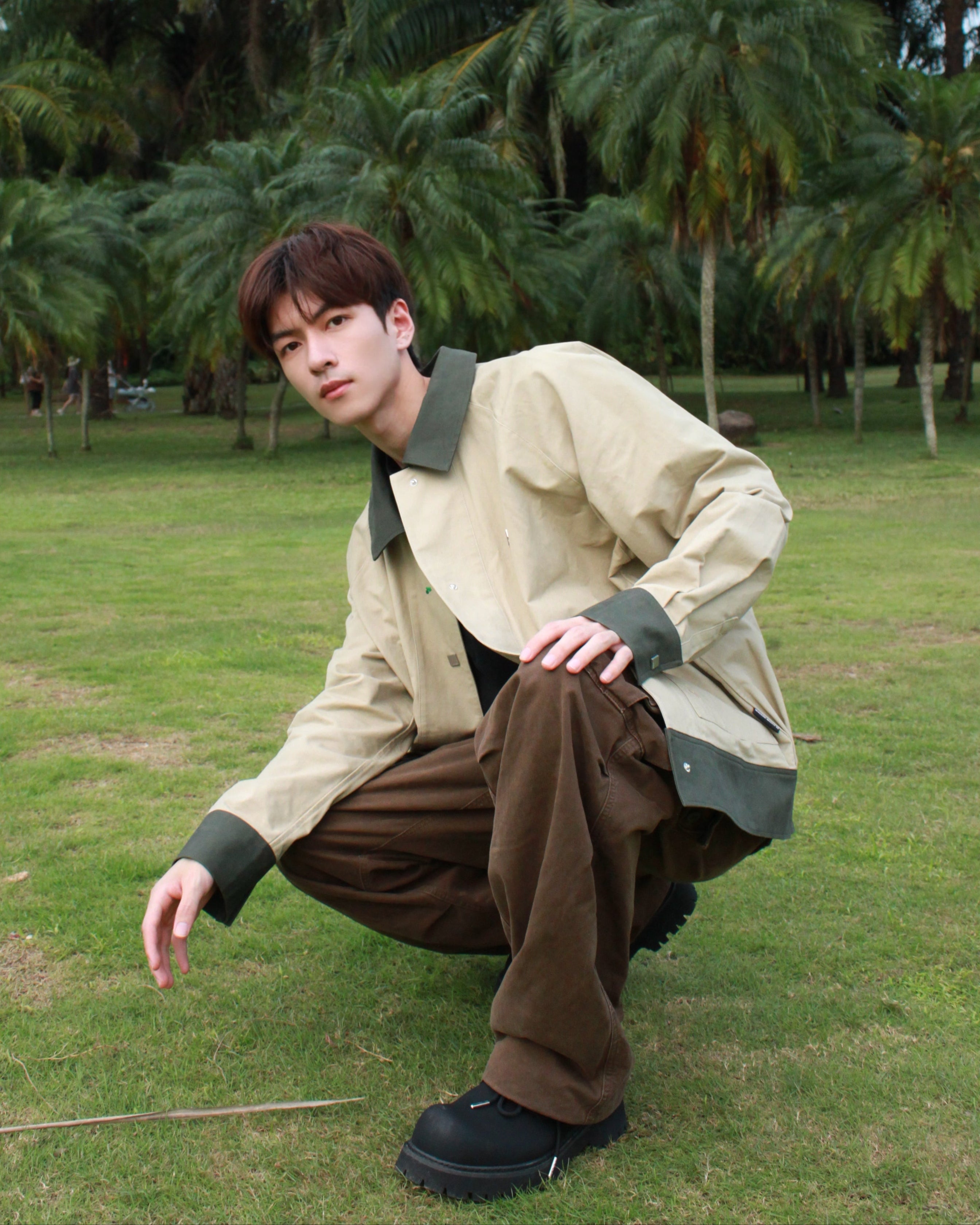 Smart Contrast Color - Oversized Layer Jacket - Terracotta, Green or Khaki