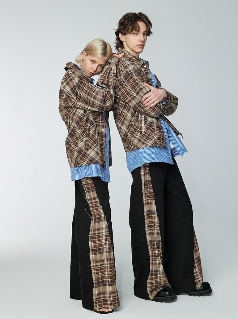 45 check - Jacket - Brown - MAISON MISFIT