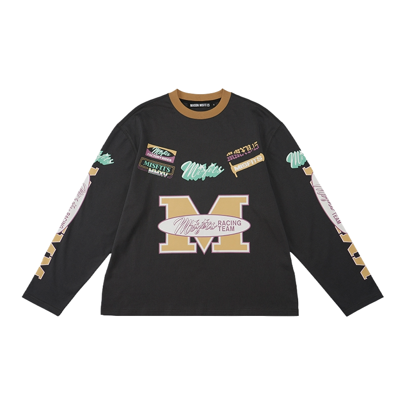 Speed Party - Oversized Long-sleeve Tee - Black or Turquoise