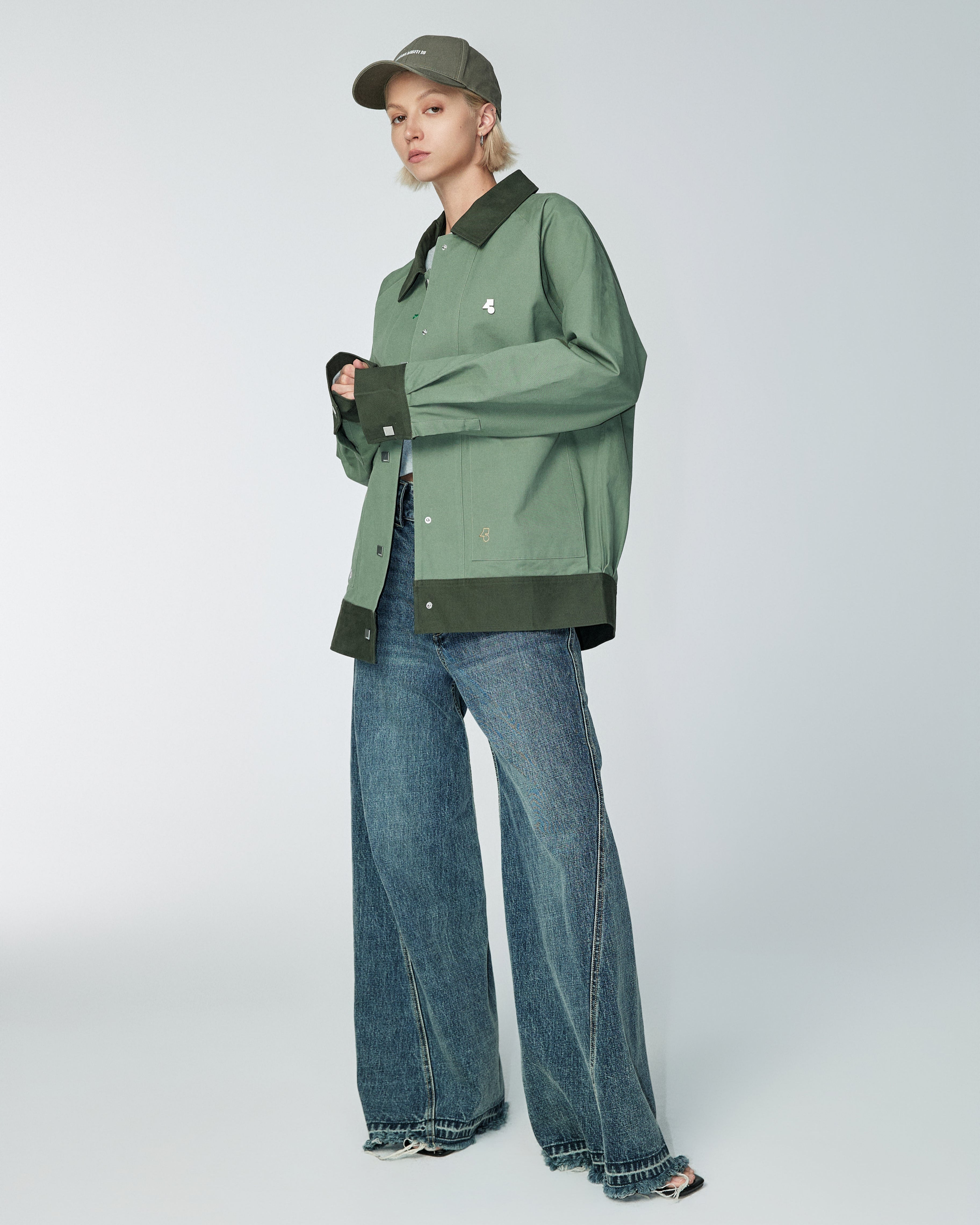 Smart contrast color - Jacket - Green/Grey - MAISON MISFIT