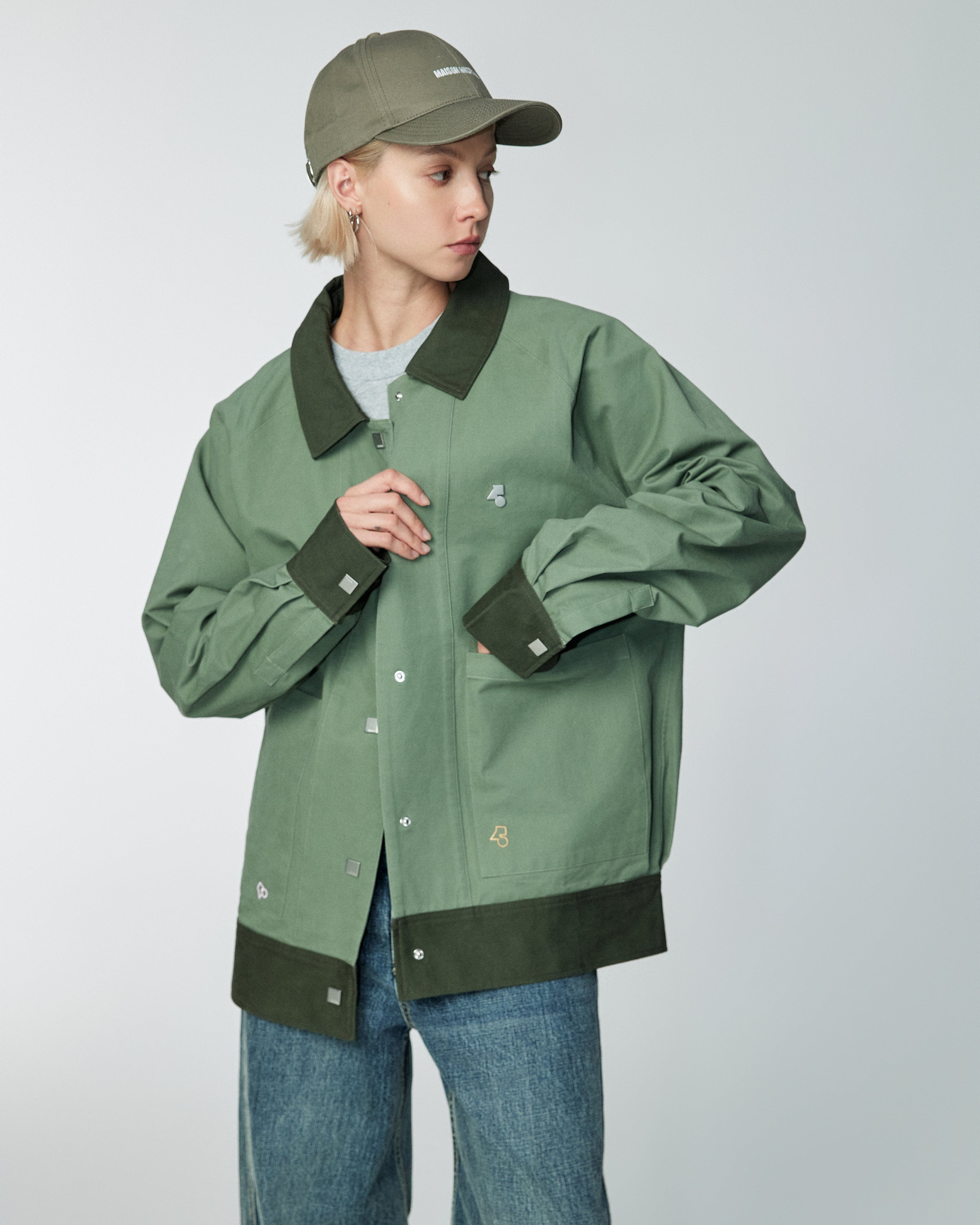 Smart contrast color - Jacket - Green/Grey - MAISON MISFIT