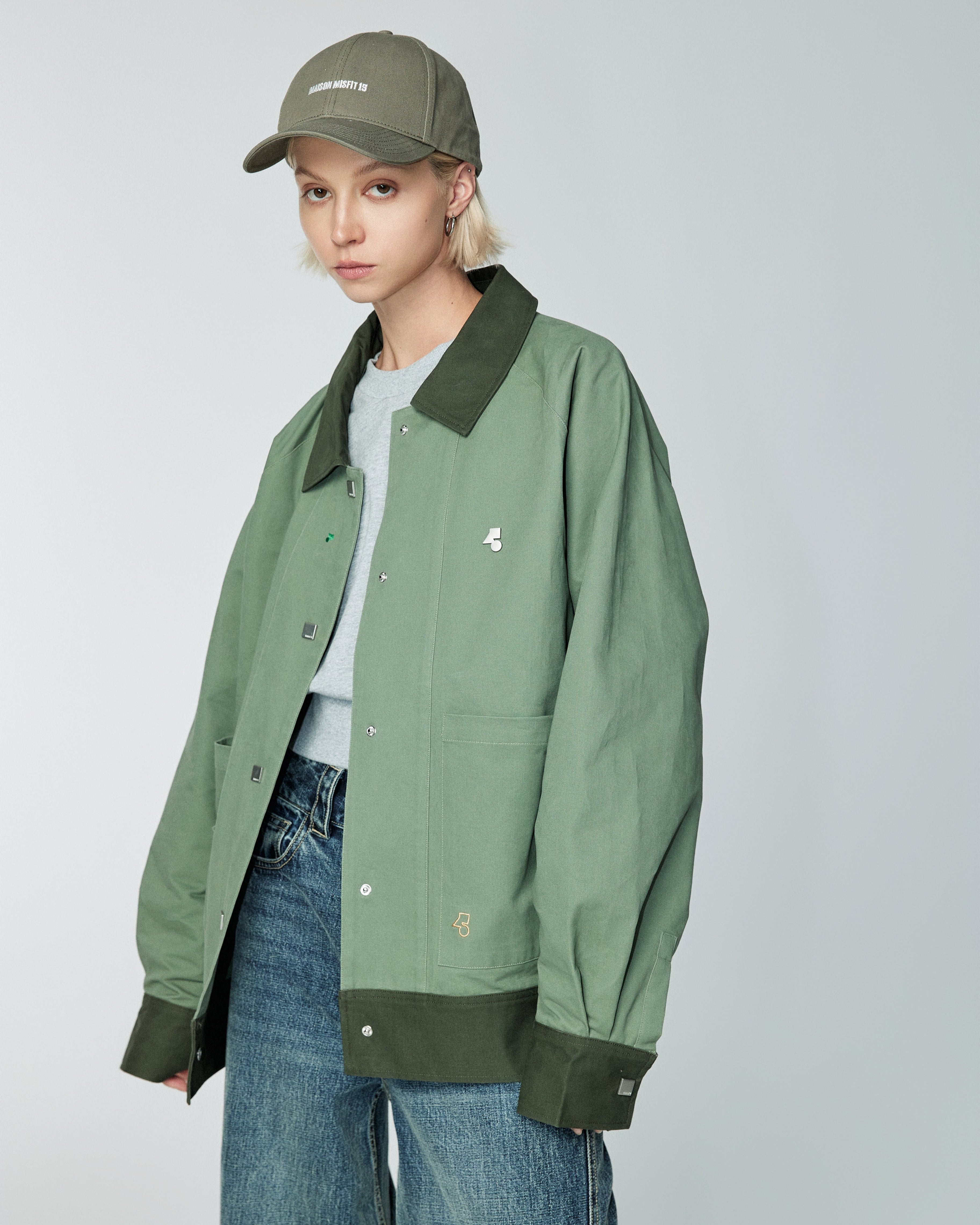 Smart contrast color - Jacket - Green/Grey - MAISON MISFIT