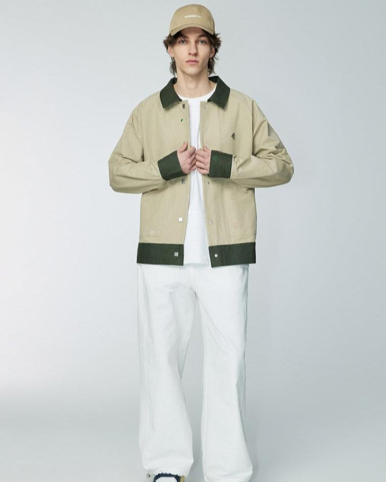 Smart Contrast Color - Jacket - Khaki/Grey - MAISON MISFIT