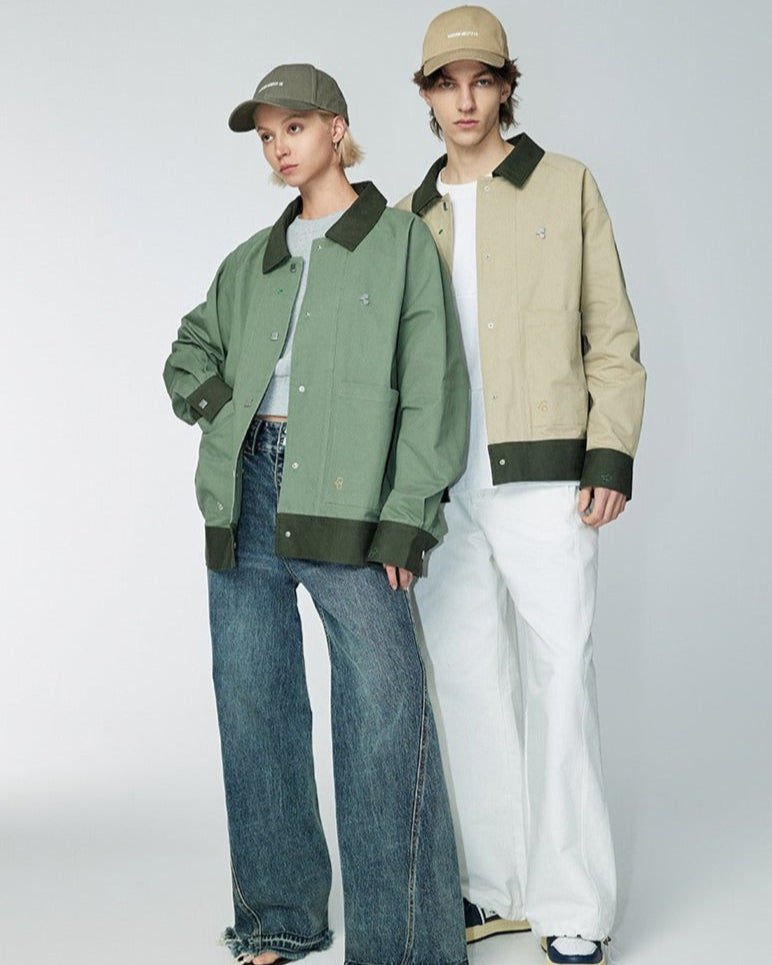 Smart Contrast Color - Jacket - Khaki/Grey - MAISON MISFIT