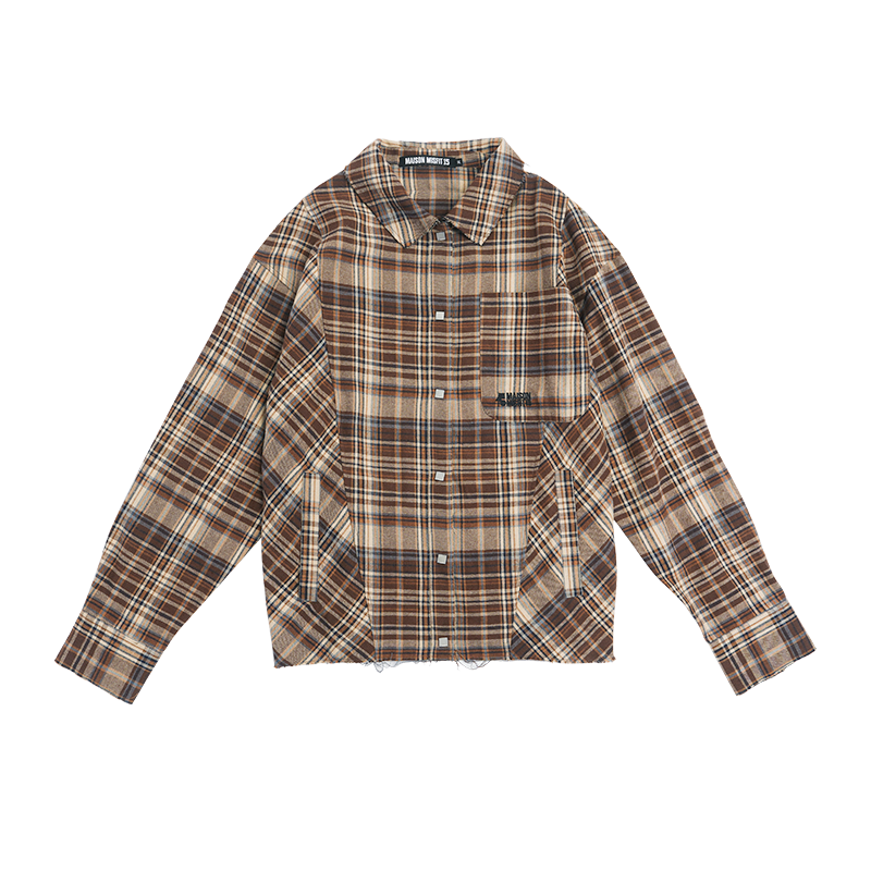 45 check - Jacket - Brown - MAISON MISFIT