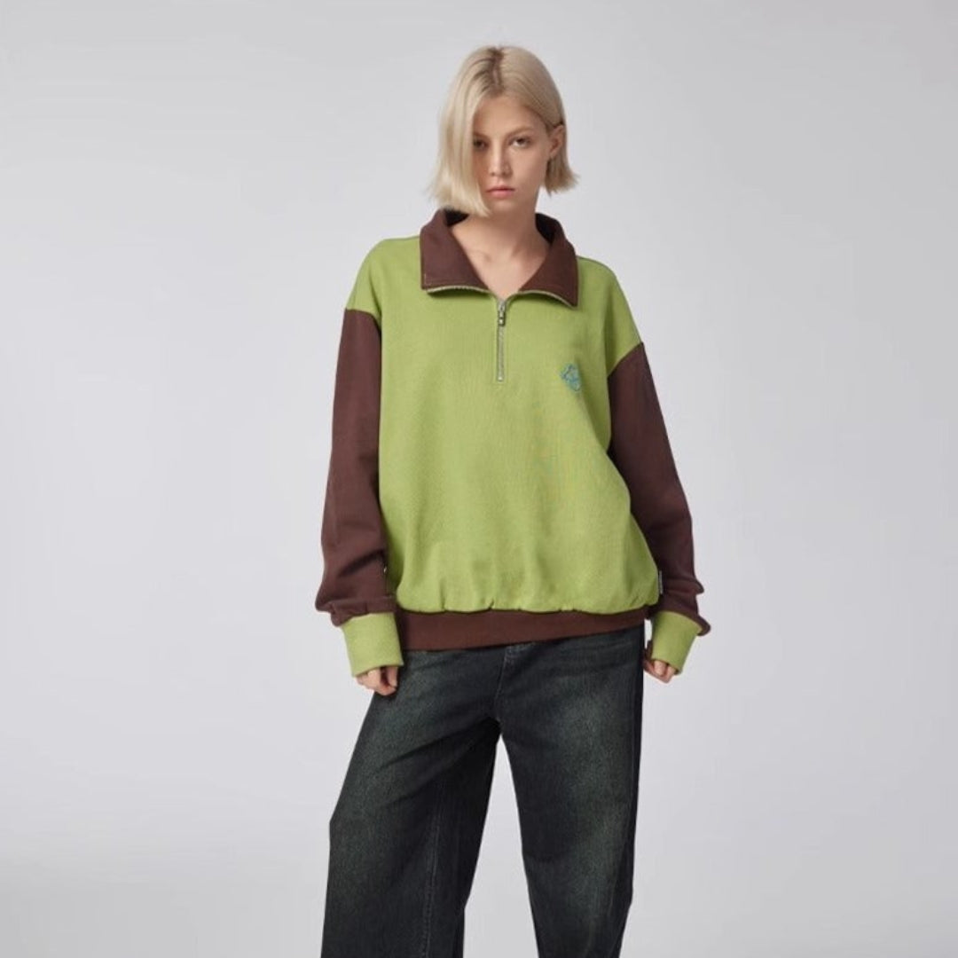 Fragmented Tissue - Sweatshirt - Green/Brown - MAISON MISFIT