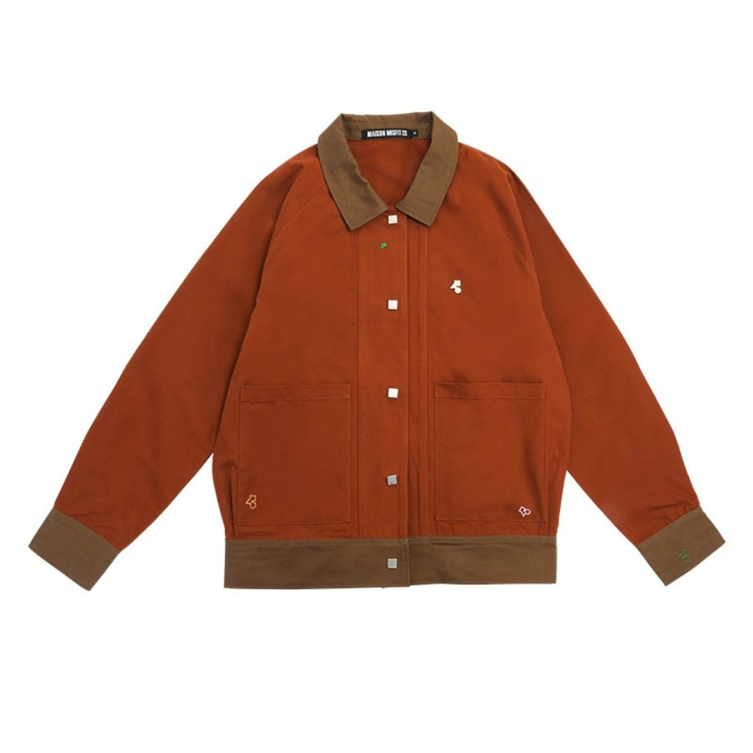 Smart Contrast Color - Oversized Layer Jacket - Terracotta, Green or Khaki