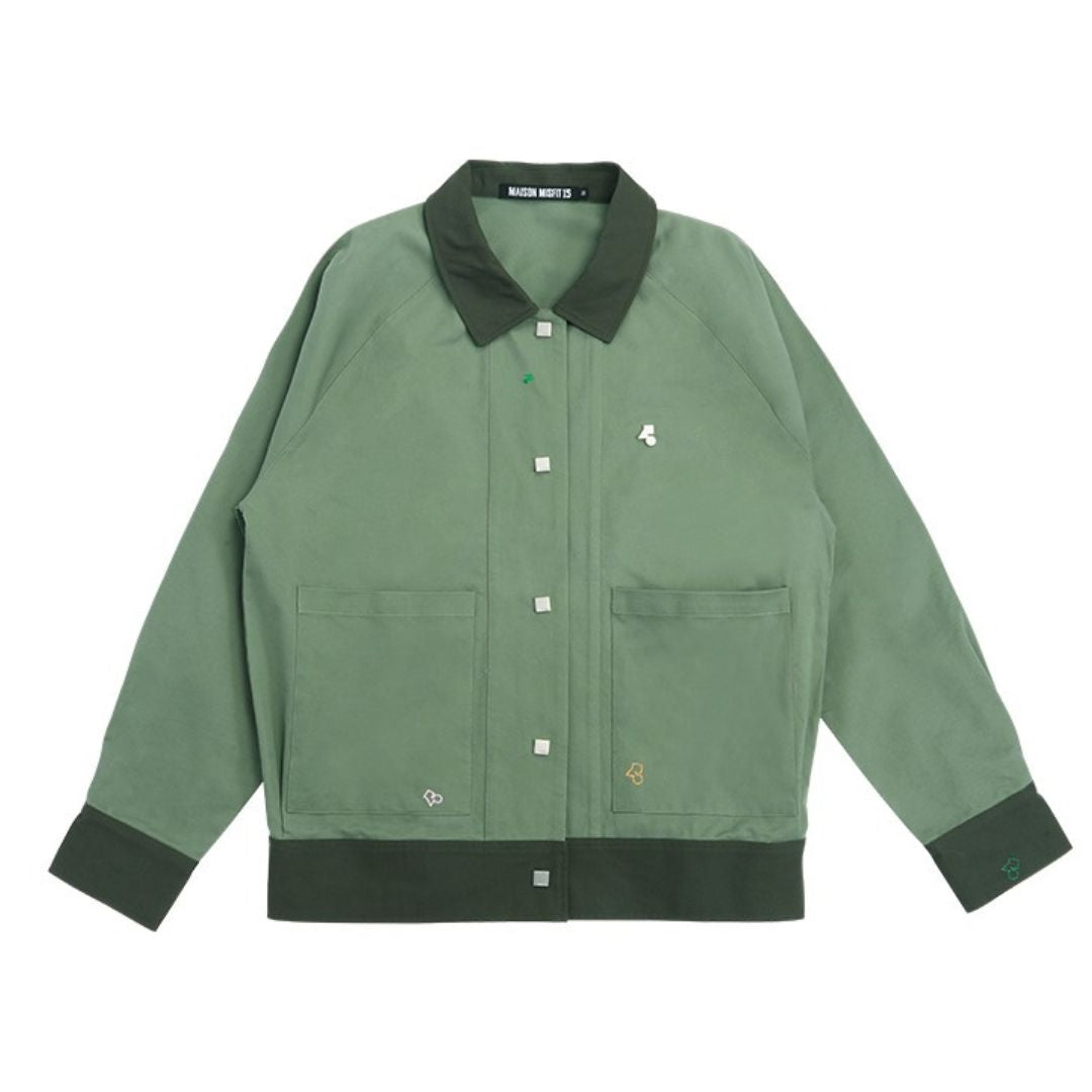 Smart Contrast Color - Oversized Layer Jacket - Terracotta, Green or Khaki