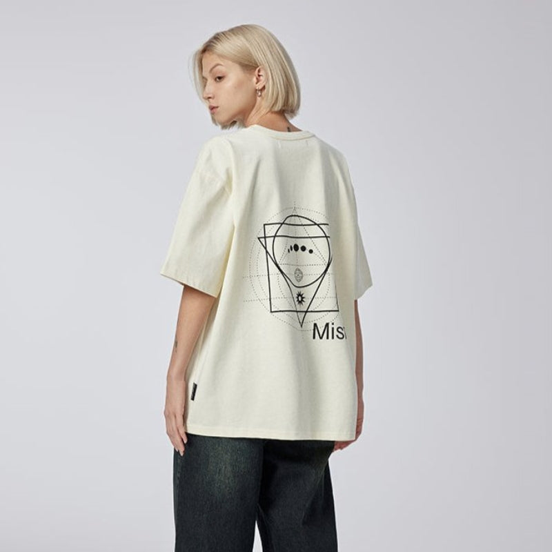 Geometric Universe - T-shirt - Beige - MAISON MISFIT