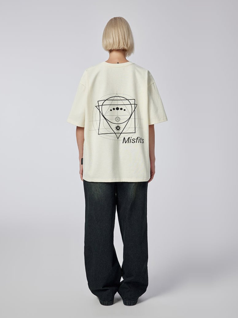 Geometric Universe - T-shirt - Beige - MAISON MISFIT