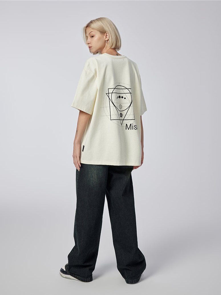 Geometric Universe - T-shirt - Beige - MAISON MISFIT