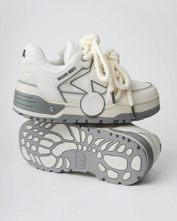 1950 - Skate-Style Sneaker - Cream White or Black