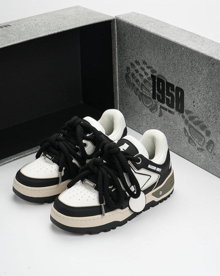 1950 - Skate-Style Sneaker - Cream White or Black
