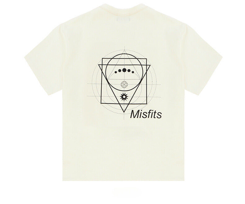 Geometric Universe - T-shirt - Beige - MAISON MISFIT