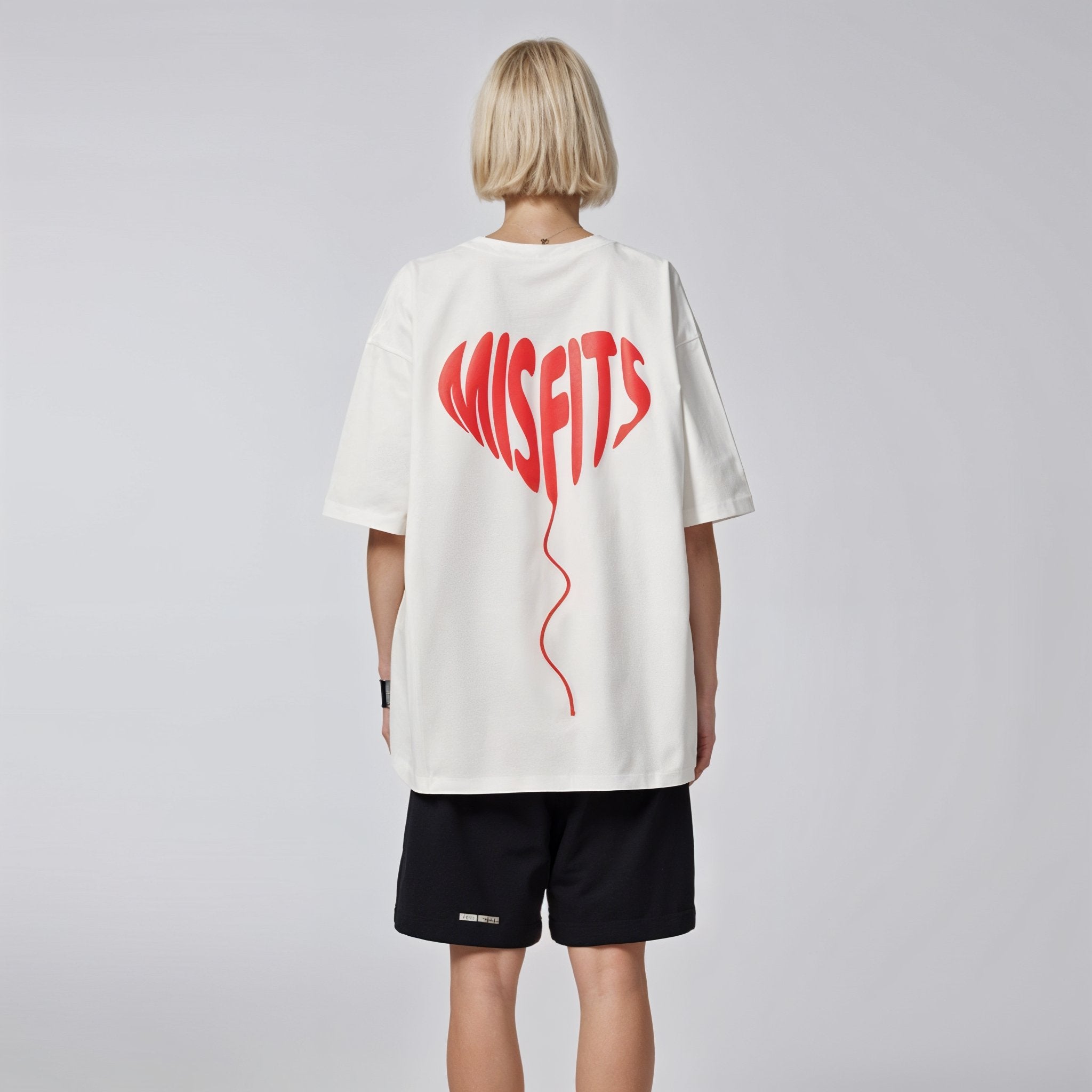 Love Balloon – Heavyweight Oversized Unisex Tee – White / Black