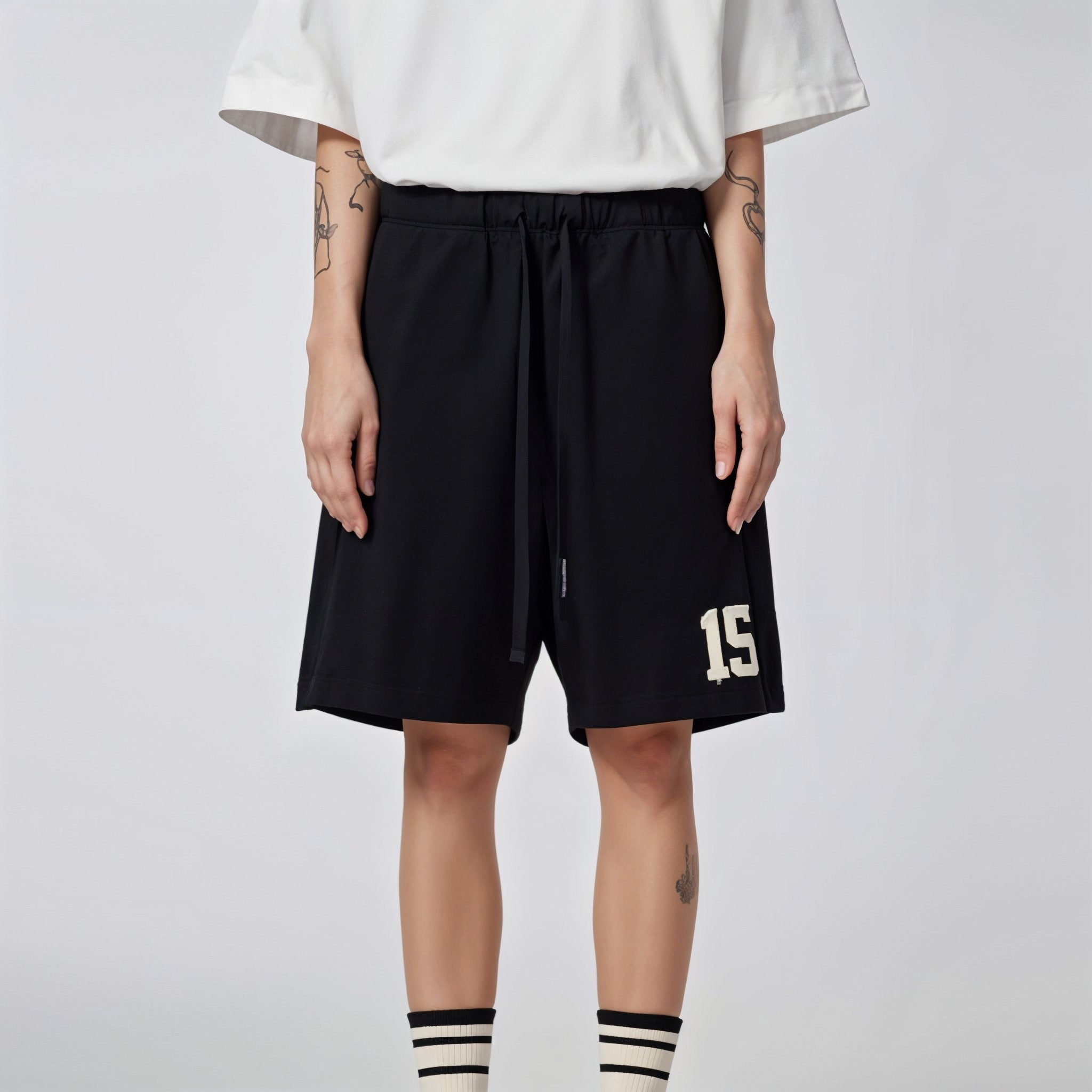 15 – Relaxed Fit Cotton Shorts - Khaki, Black, Beige & Grey - MAISON MISFIT