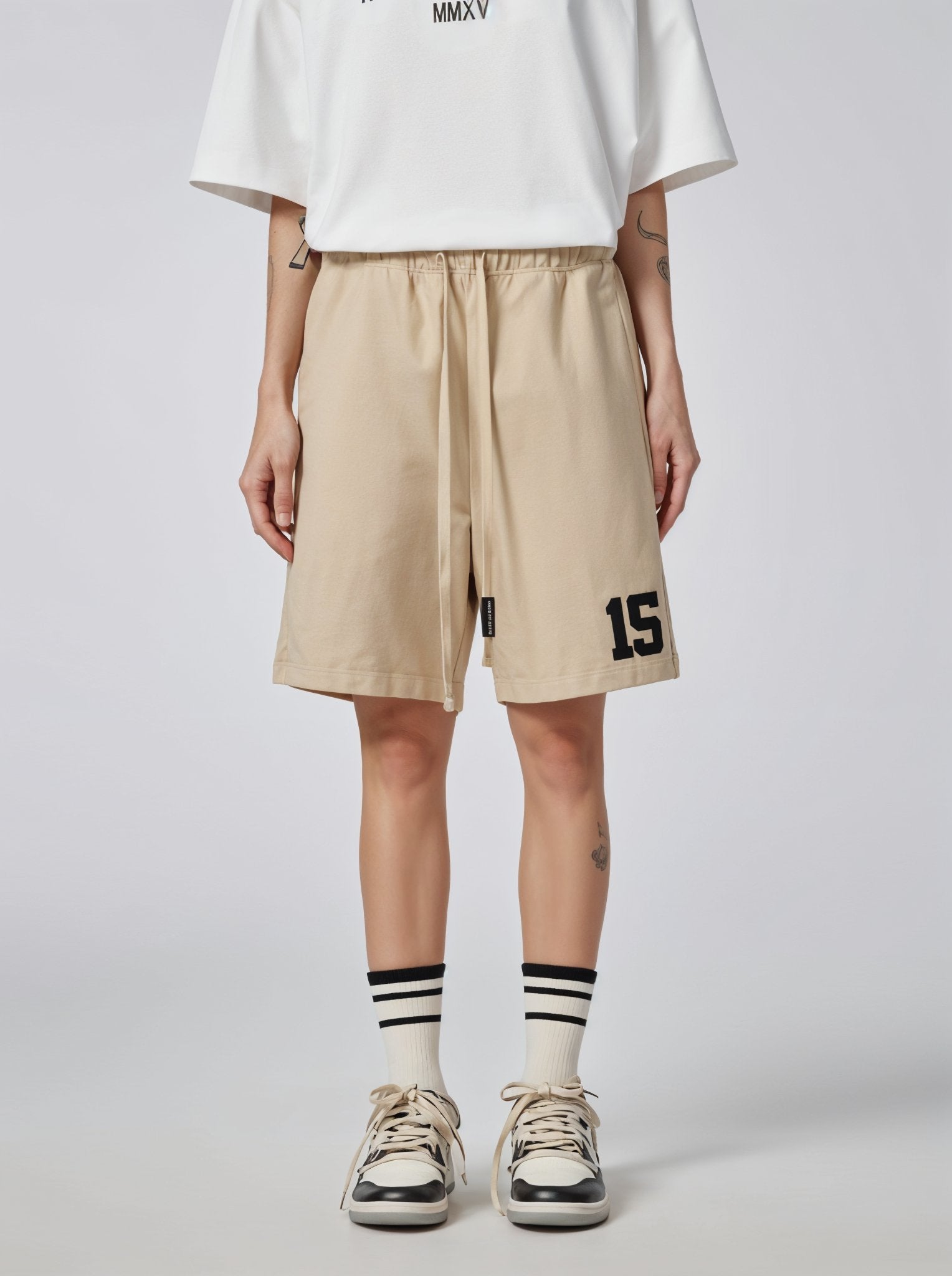 15 – Relaxed Fit Cotton Shorts - Khaki, Black, Beige & Grey - MAISON MISFIT