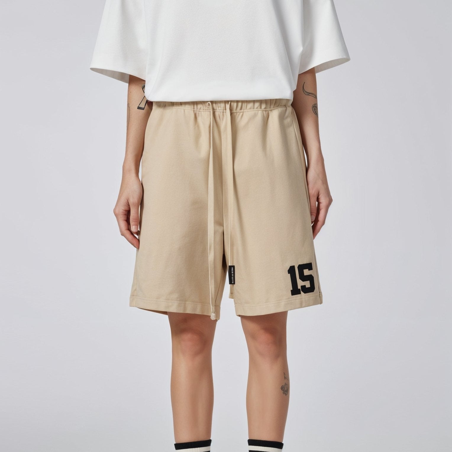 15 – Relaxed Fit Cotton Shorts - Khaki, Black, Beige & Grey - MAISON MISFIT