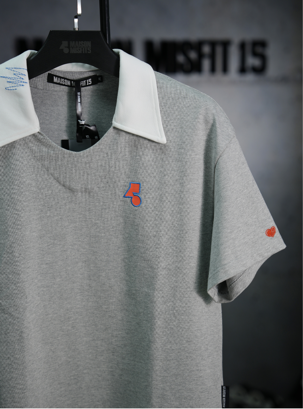 Non-Physical Hug - Heavyweight Oversized POLO - Grey