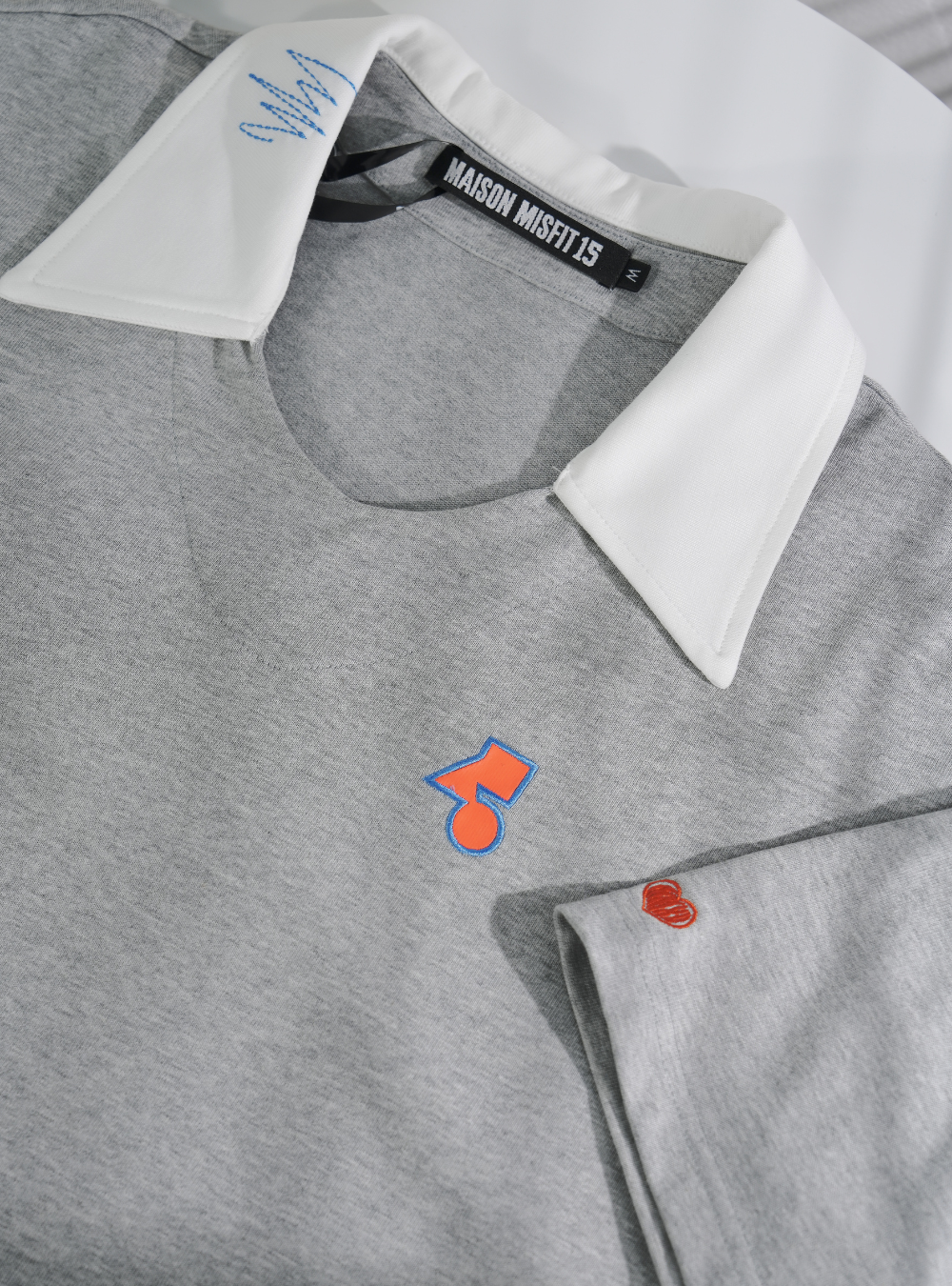 Non-Physical Hug - Heavyweight Oversized POLO - Grey
