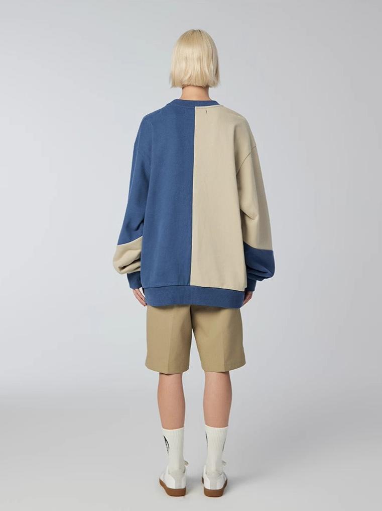 Split - Sweatshirt - Brown/Blue - MAISON MISFIT