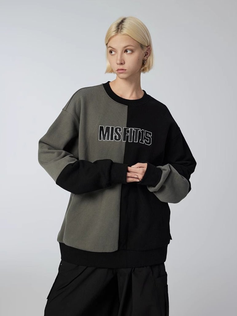 Split - Sweatshirt - Grey/Black - MAISON MISFIT