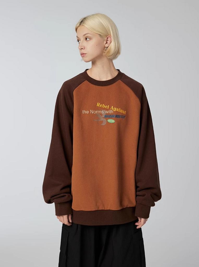 Rebel Regular - Sweatshirt - Brown/Orange - MAISON MISFIT