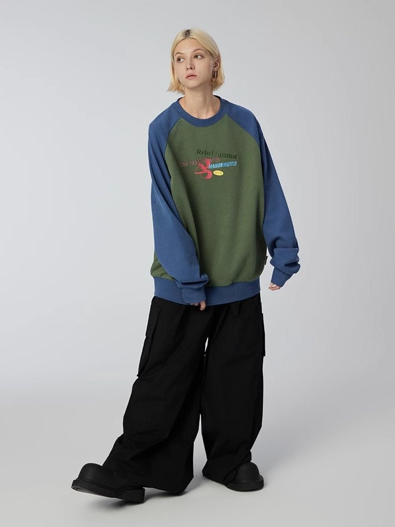 Rebel Regular - Sweatshirt - Blue/Green - MAISON MISFIT