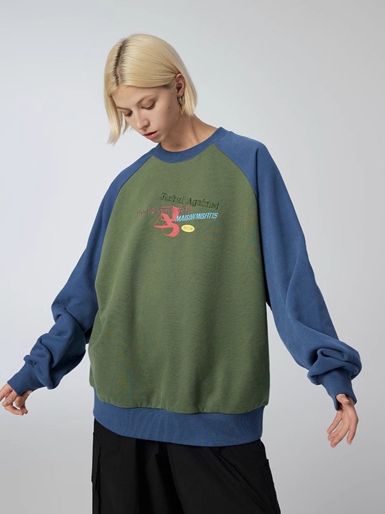 Rebel Regular - Sweatshirt - Blue/Green - MAISON MISFIT