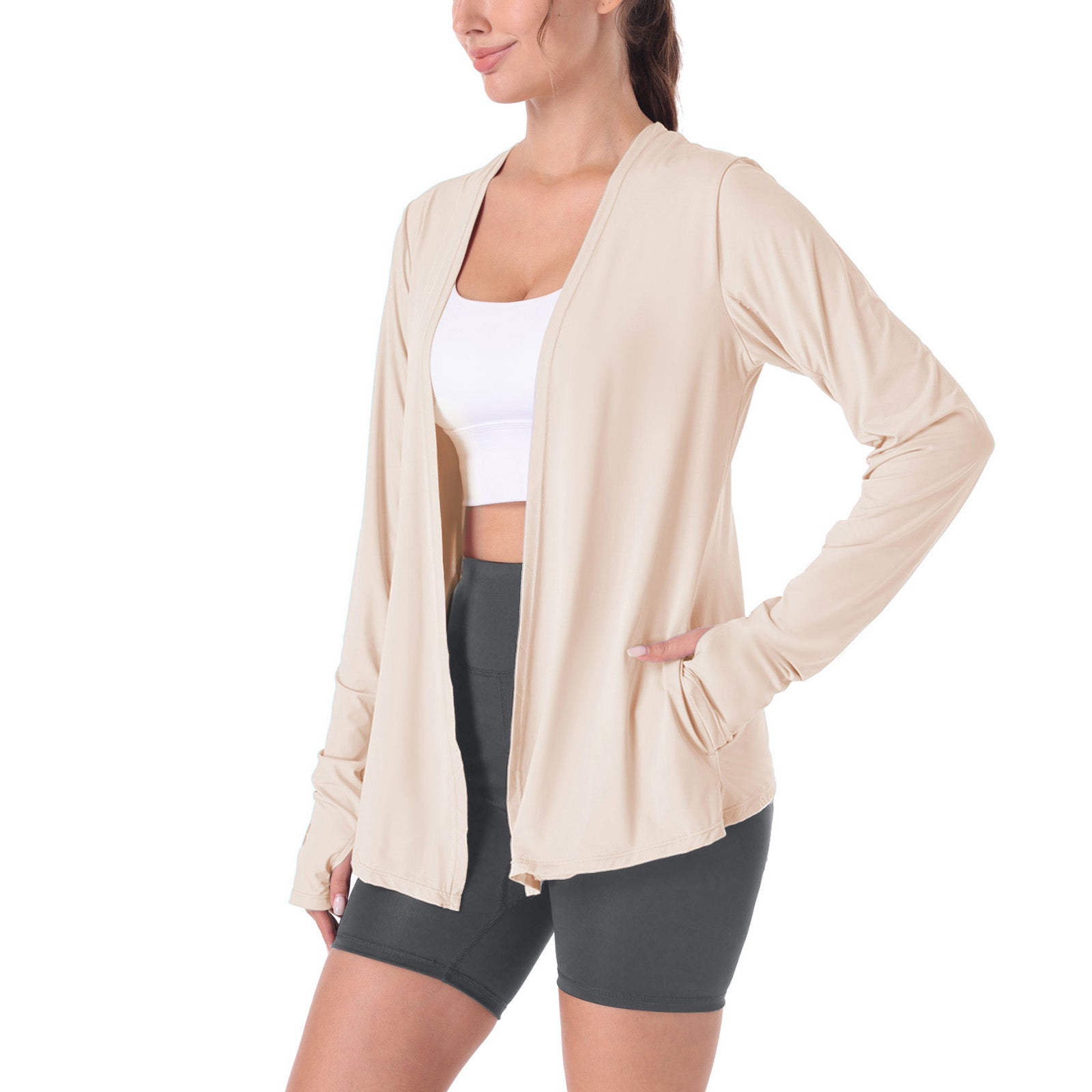 Open Front UV Protection Athletic Cardigan