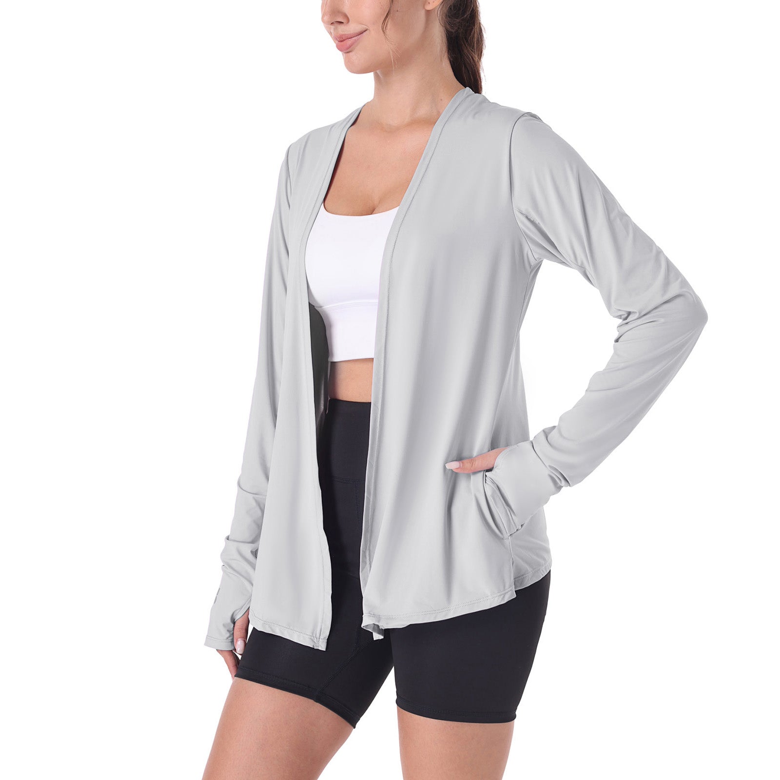 Open Front UV Protection Athletic Cardigan