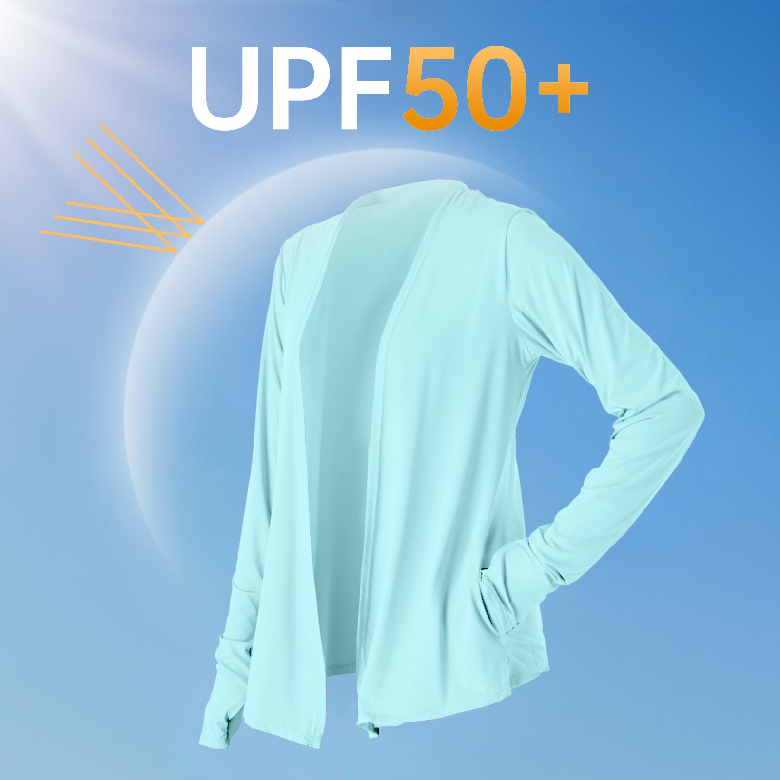 Open Front UV Protection Athletic Cardigan