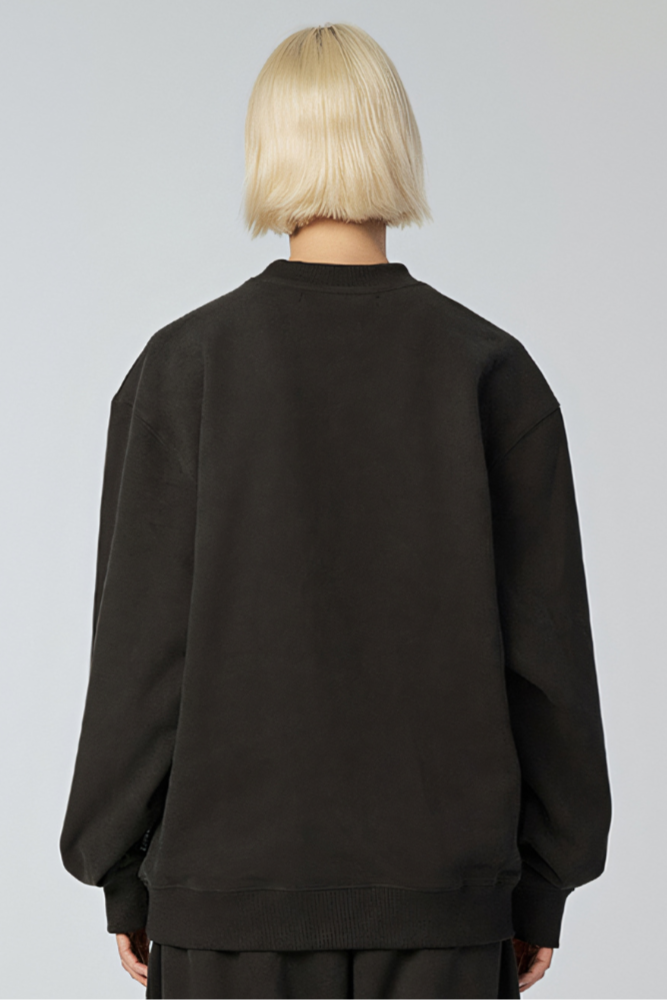 【YOURNUS】Rockstar Satin Jersey Sweatshirt Eye of the Hurricane - Oversized Heavy Sweatshirt - Green