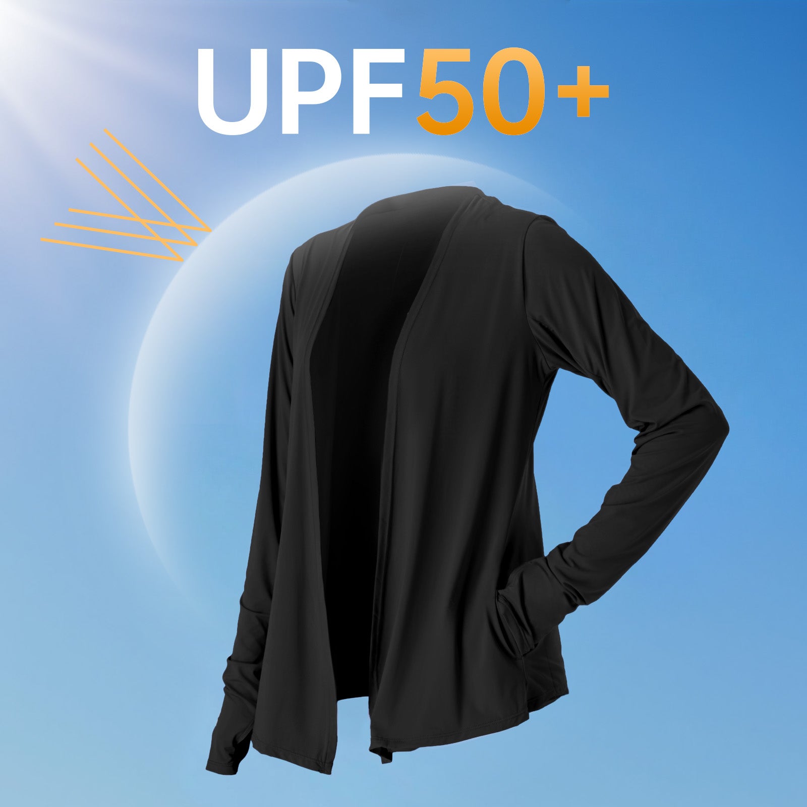 Open Front UV Protection Athletic Cardigan