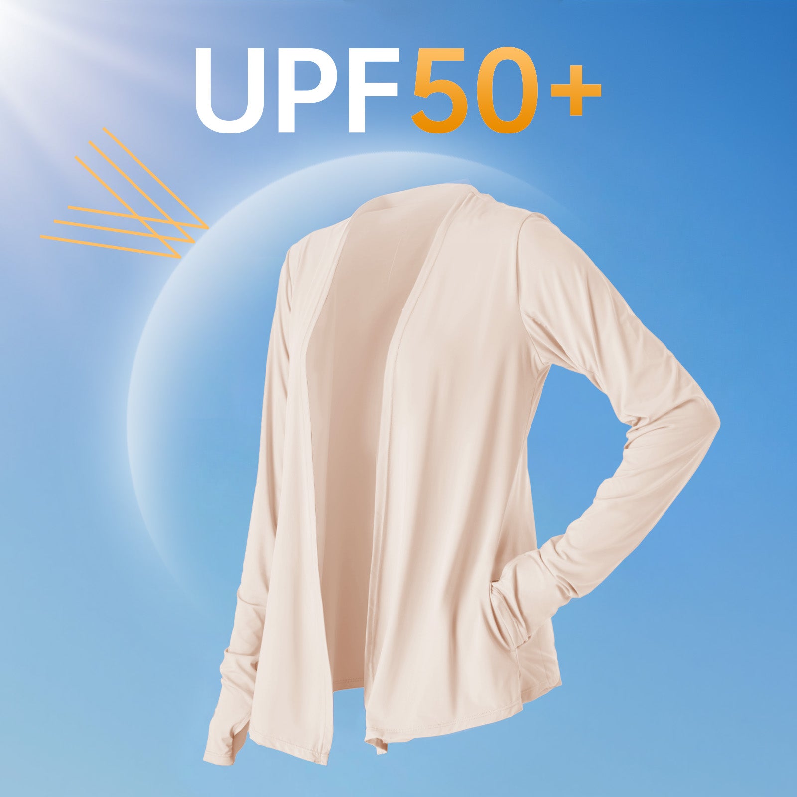 Open Front UV Protection Athletic Cardigan