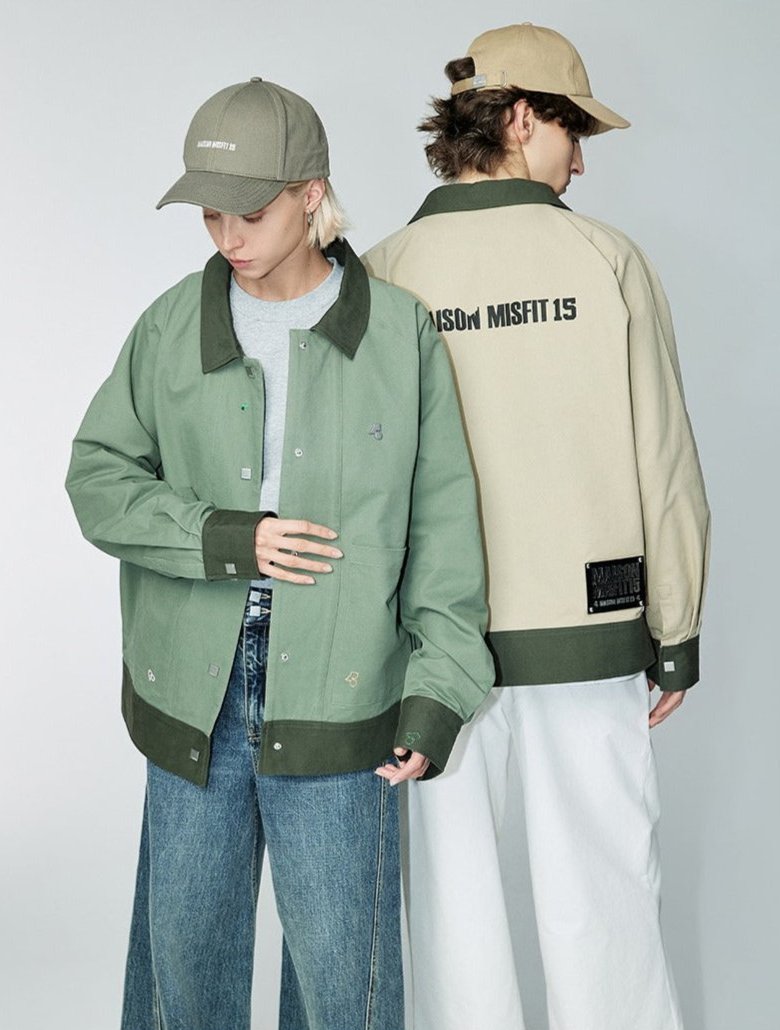 Smart Contrast Color - Oversized Layer Jacket - Terracotta, Green or Khaki