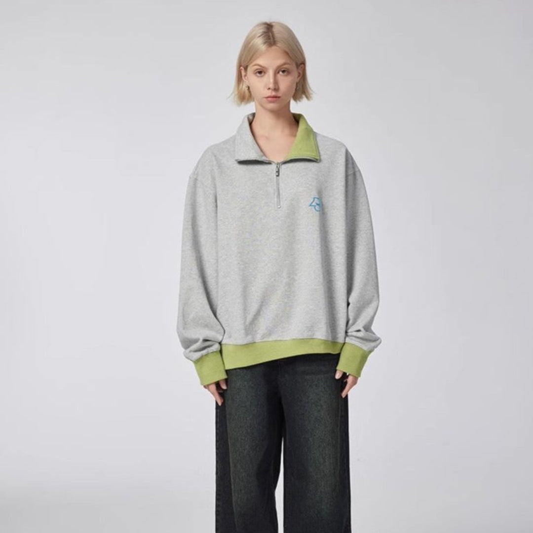 Fragmented Tissue - Sweatshirt - Grey/Green - MAISON MISFIT