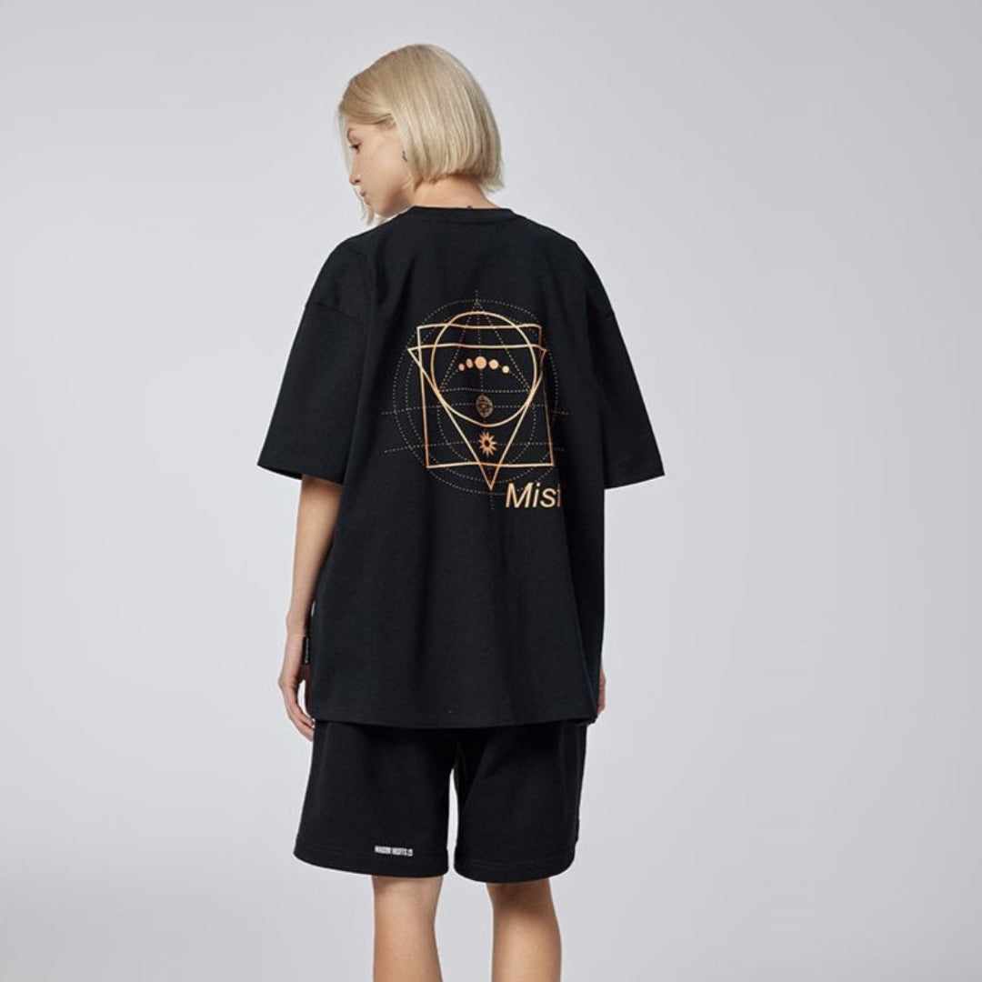 Geometric Universe - T-shirt - Black - MAISON MISFIT