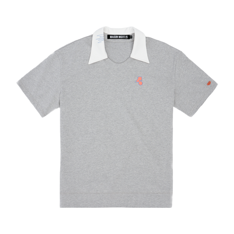 Non-Physical Hug - Heavyweight Oversized POLO - Grey
