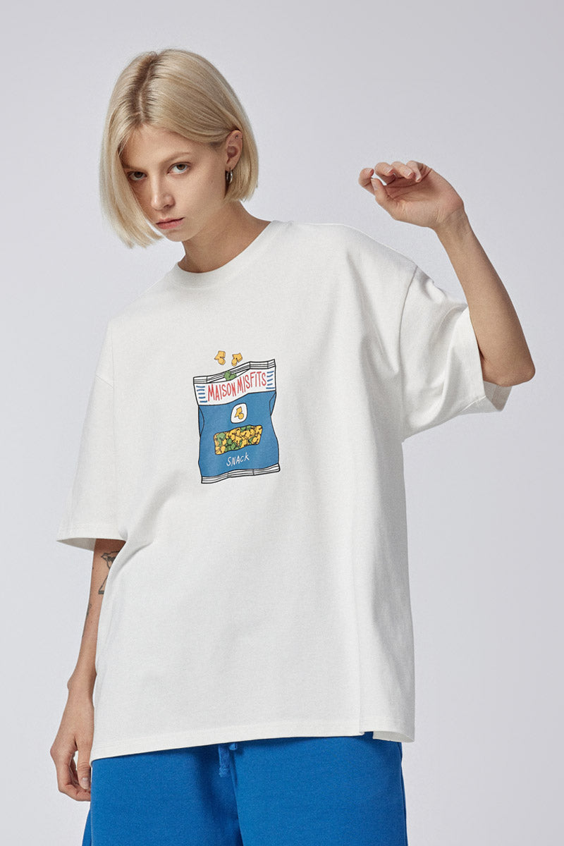 Snacks - T-shirt - White - MAISON MISFIT