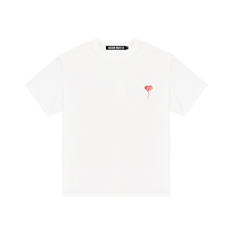 Love Balloon – Heavyweight Oversized Unisex Tee – White / Black
