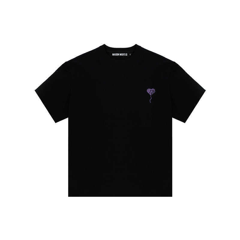 Love Balloon – Heavyweight Oversized Unisex Tee – White / Black
