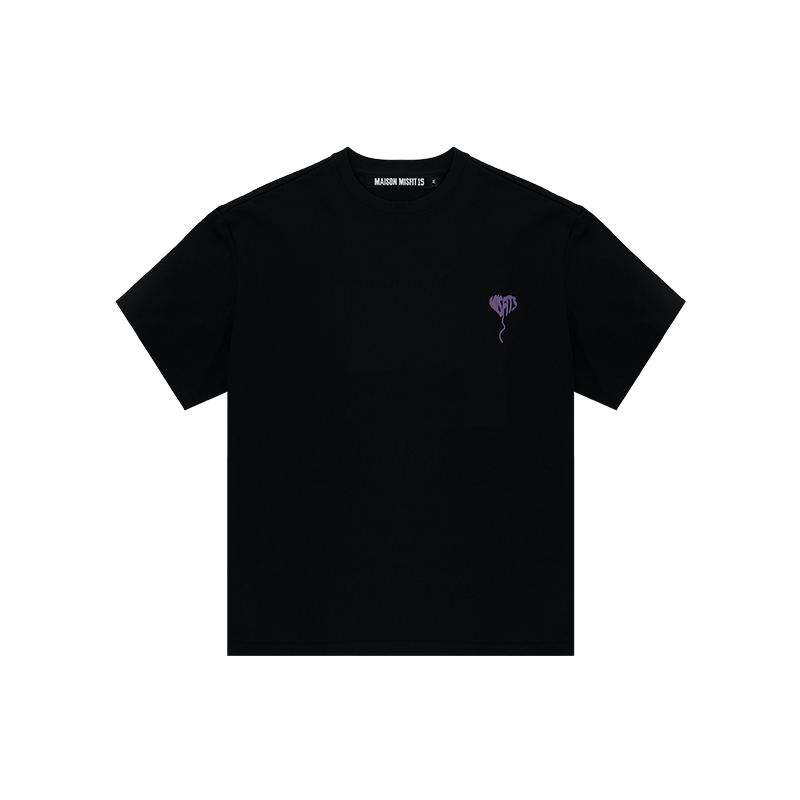 Love Balloon – Heavyweight Oversized Unisex Tee – White / Black