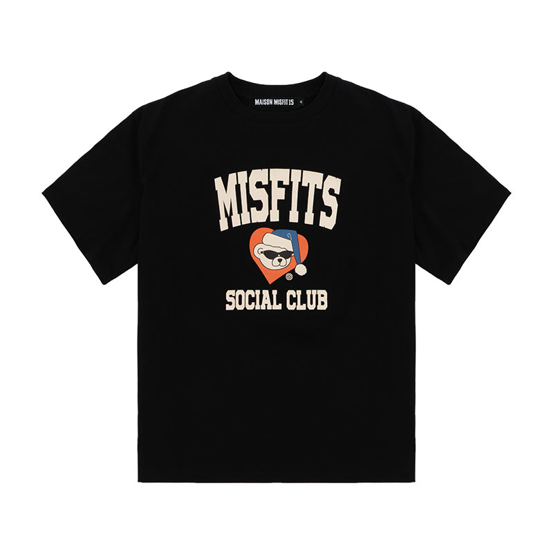 Santa Bear - T-shirt - Black - MAISON MISFIT