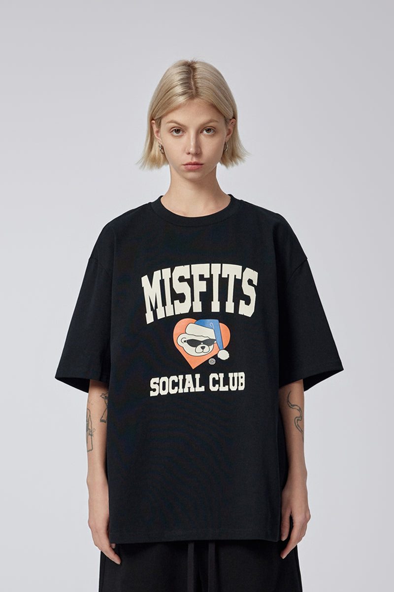 Santa Bear - T-shirt - Black - MAISON MISFIT