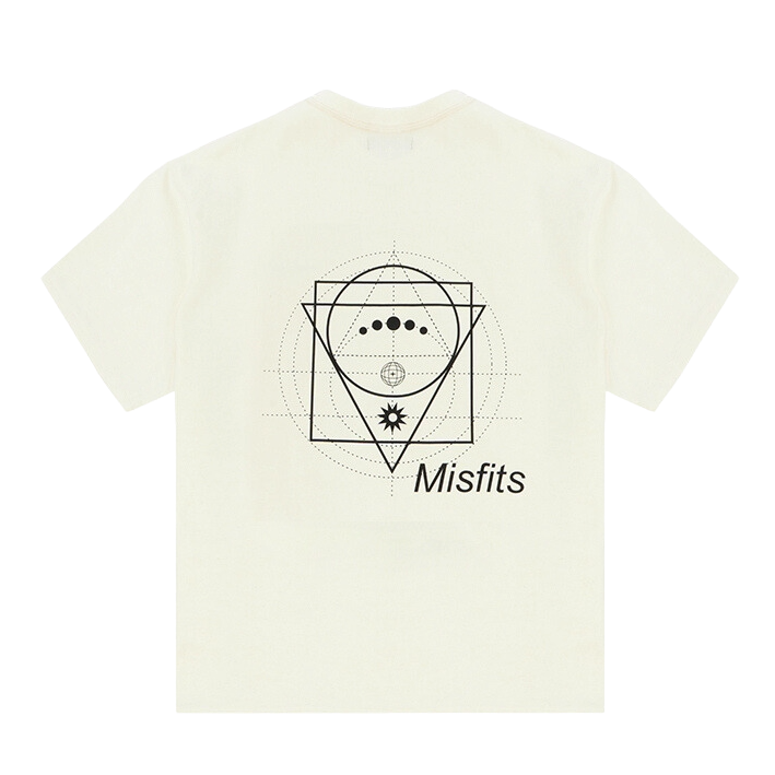 Geometric Universe - Heavyweight Oversized T-shirt - Beige or Black