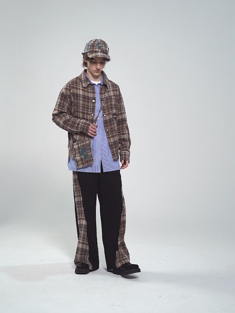 45 check - Jacket - Brown